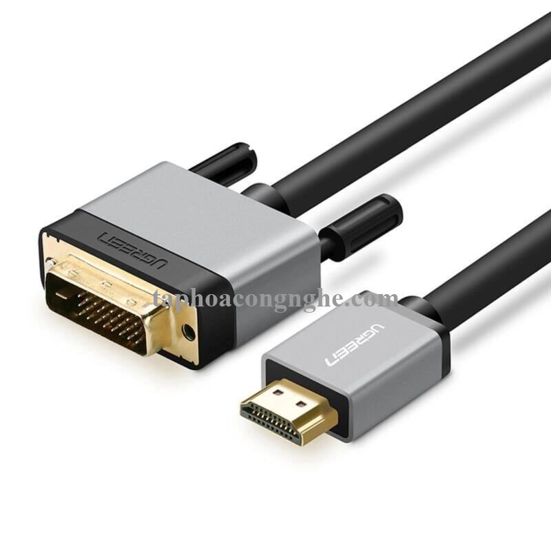 Ugreen 20891 10M màu Đen Cáp chuyển đổi HDMI sang DVI 24 + 1 thuần đồng cao cấp HD128 30020891